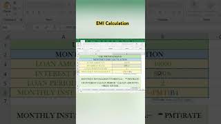 EMI CalculationMonthly EMI CalculationHow to Calculate Monthly EMI in MsExcel 2016PMTTech Study [upl. by Ydak685]