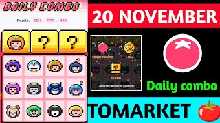 Tomarket Airdrop Daily Combo 20 November  Tomato Daily Combo Today  Tomarket daily combo card [upl. by Bald]