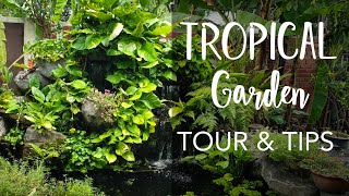 Tropical Garden Tour with 8 Gardening Tips  Heliconias Ferns Herbs Fish Pond and More [upl. by Walston]