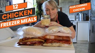 12 Chicken Breast Freezer Meal Ideas  Under 2 HOURS  Plus Canned Chicken [upl. by Wiatt]