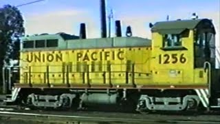 Union Pacific Middle Harbor Rd Oakland CA 1990  ex WP GP35 and UP SW10 [upl. by Uri]