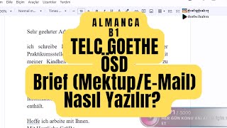 2 TELC  GOETHE  ÖSD Mektup ve Mail yazma almanca goethe telc deutschland deutsch ozelders [upl. by Akenom]