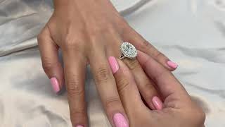 5 carat Oval Diamond Double Edge Halo Engagement Ring [upl. by Bogey5]