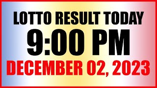 Lotto Result Today 9pm Draw December 2 2023 Swertres Ez2 Pcso [upl. by Anabella421]