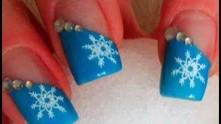 Schneeflocken  Winter  Nageldesign für Anfänger  Stamping Nailart selber machen Tutorial [upl. by Maisel]