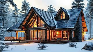 Hidden Cabin in the Woods 🔥 Cozy Fireplace Snowfall and Ultimate Relaxation [upl. by Tsugua]