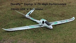 Durafly™ Zephyr V 70 High Performance 70mm EDF V Tail Glider [upl. by Acitel]