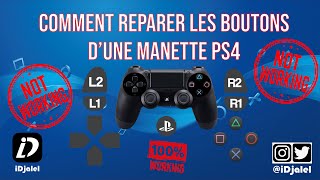 COMMENT RÉPARER LES BOUTONS MANETTE PS4 X ROND CARRE TRIANGLE R1 R2 L1 L2 PS FLÈCHE DIRECTION PLUS [upl. by Waverley]