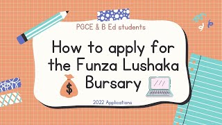 How to apply for the Funza Lushaka Bursary BEd and PGCE students🇿🇦 [upl. by Tulley]