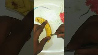 Banana 🍌 cutting stylebanana artbanana cravingviralvideo shortslikeyoutubelovebananashort [upl. by Hatty185]