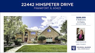 22442 Hinspeter Drive Frankfort Illinois Homes for Sale  wwwcoldwellhomescom [upl. by Oirevas292]