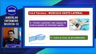 AULA 10  TÉCNICA DE APLICAÇÃO INJEÇÃO NO VASTO LATERAL enfermagem intramuscular injeção [upl. by Akeber613]