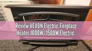 Review VEXON Electric Fireplace Heater1000W1500W Electric Infrared Quartz Fireplace 22” Freestand [upl. by Josias]