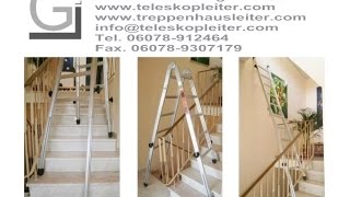 Treppenleiter Teleskopleiter Leiter für Treppen verstellbare Treppenleiter wwwteleskopleitercom [upl. by Enoyrt]