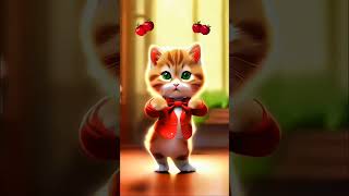 Cute cat funny dance 💃 😄 cutecates cutecutecatmusic kitten carton catshorts catdance shotfeed [upl. by Alamak]