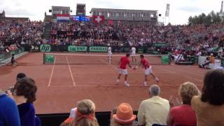 FedererWawrinka vs HaaseRojer Court Level [upl. by Hill]