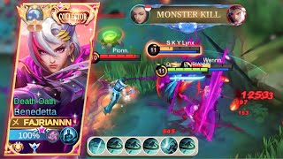 TOP GLOBAL BENEDETTA  BENEDETTA EXP ROTATION  BENEDETTA GAMEPLAY MOBILE LEGENDS [upl. by Leiser]