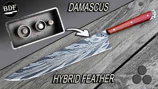 Full Process Damascus Feather  Hybrid Feather [upl. by Werra]