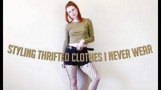 styling thrifted clothes I never wear and with glasses [upl. by Elayor227]