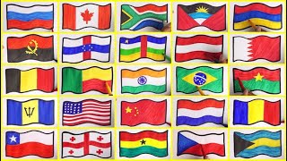 Drawing Flags From 28 Countries  Which One You Country [upl. by Fidelio]