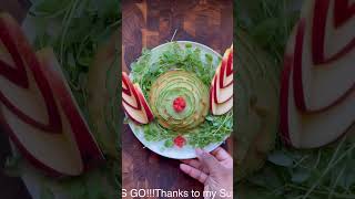 Fruit Art Semi Finale  Cantaloupe Flower with Apple Wings  Babe in the Kitchen [upl. by Blalock]