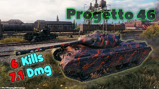 Progetto M35 mod 46  6 Frags 71K Damage by player ittamester [upl. by Ecinaej]