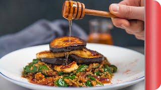 Honey Dripped Halloumi Stack Recipe  Sorted Food [upl. by Trish]