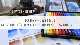 FABERCASTELL Albrecht Durer Watercolor Pencil Set 24 Color Swatch and Review [upl. by Githens]