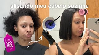 alisando meu cabelo sozinha em casa  porque alisei [upl. by Heater]