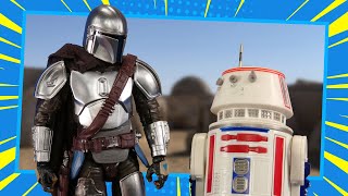 Star Wars Black Series Mandalorian Glavis Ringworld and R5D4 Hasbro Disney Action Figure review [upl. by Nylasoj]