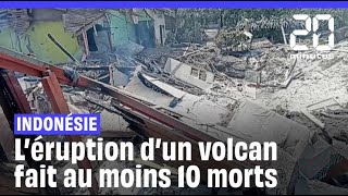 Indonésie  Au moins 10 morts lors de multiples éruptions d’un volcan shorts [upl. by Einahpehs]