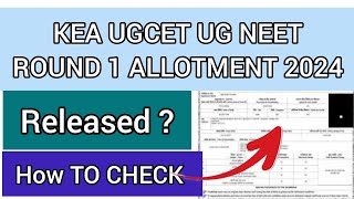 KEA UGCET  UGNEET Mock Allotment 2024  How To Check KEA UGCET UGNEET Mock Allotment 2024 [upl. by Alex]