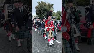 Drum Major leading Ballater pipeband march to 2023 Tomintoul highlandgames in scotland shorts [upl. by Nart]