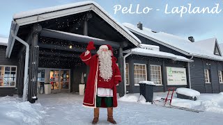 Santa Claus in Christmas market of Pello 🥰🎅🎄 Lapland Finland Joulupukki joulumyyjäisissä [upl. by Scottie]