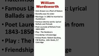 William Wordsworth Biography williamwordsworth romantics englishliterature [upl. by Trudi]