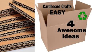 DIY  4 Easy Awesome Cardboard Craft Ideas  Best out of waste recycling 6 [upl. by Irfan]