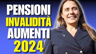 PENSIONI INVALIDITÀ NUOVI IMPORTI PER IL 2024 [upl. by Ramuk]