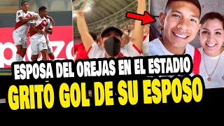 ESPOSA DEL OREJAS FLORES GRITÓ GOL DE SU ESPOSO EN EL ESTADIO NACIONAL [upl. by Ndnarb70]