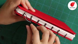 Coptic Stitch Bookbinding for Beginners Step by Step Demo [upl. by Haelat]