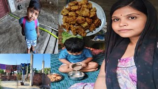 5pm Morning routeen Vlog ll Aaj Naste Mai bnaya kurkuri pyaj ke pakode ll subah ke fatafat vale Kam [upl. by Mika]