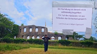 Burgruine Karlsburg von Karlstadt am Main ist aus Sicherheitsgründen halb abgesperrt seit 2023 [upl. by Cargian]