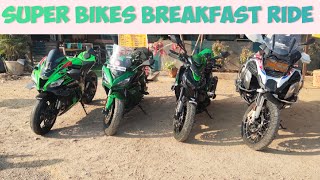 Super Bikes Breakfast Ride  ZX10R  BMW 1250  Ninja 1000SX  Z1000 [upl. by Ialocin]