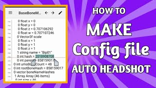 HOW TO MAKE AUTO HEADSHOT CONFIC FILE 📁 [upl. by Gale215]