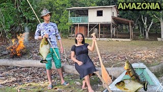 VIVENDO da PESCA ISOLADOS em uma ILHA SELVAGEM na FLORESTA AMAZÔNICA [upl. by Kristen]