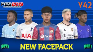 PES 2019  NEW FACEPACK V42 CPK amp SIDER VERSION  FACED MIXED [upl. by Nagle]