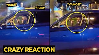 Madrid fans cant stop shouting Rudiger name while being in the car after victory vs Bayern Munchen [upl. by Deloris673]