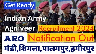 Aganiveer Recruitment 2024 ARO MandiShimla Hamirpur Palampur Recruitment [upl. by Aeslahc]