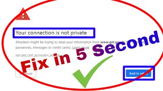 your connection is not private Problem Solve  connection is not private fix  Yt service [upl. by Nahtanoy]