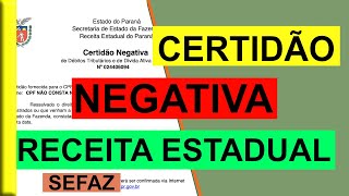 COMO TIRAR A CERTIDÃO NEGATIVA DA RECEITA ESTADUAL PASSO A PASSO [upl. by Ecinom]