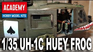 ACADEMY UH 1C Huey FROG Gunship Build Review [upl. by Lebatsirc]